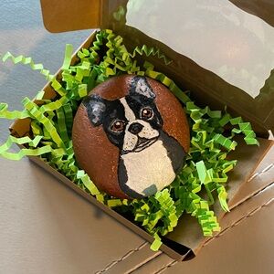 Rock Art Boston Terrier Hand-Painted Dog
